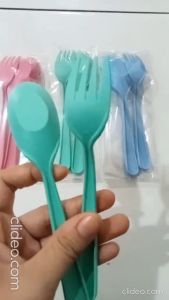 1 Pasang Sendok Garpu Set Plastik Makan Anak / Alat Makan Anak Murah / Sendok Set Plastik FOOD GRADE