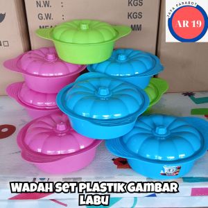 6 pcs wadah set plastik basi set labu spesial wadah serbaguna