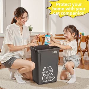 Domestic No-lid Large Capacity Square Classroom Trash Bin 40L