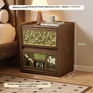 Mini Walnut Wood Nightstand Bedside Table