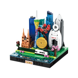 Universal Square Hong Kong Building Street Scene Miniature Landscape Assembly Toy Gift Display Piece for Boys And Girls