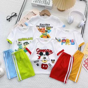 Bộ Quần Áo Trẻ Em Ngắn Tay MINKY MOM Vải Thun Lạnh Cho Bé 0-8 Tuổi Mặc Mùa Hè Mùa Thu TN-IN194