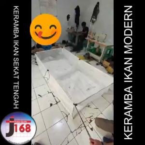 K2150 Termurah Berkualitas Jaring Keramba Ikan hapa Sekat tengah 2 ruang ukuran 2x1x50