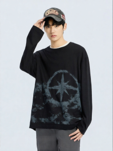 Áo Thun Dài Tay In Hình Thời Trang Cotton Rộng Rãi