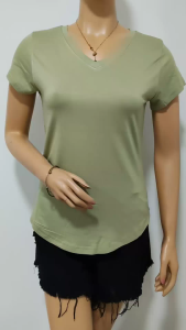 Kaos Atasan Wanita V Neck Oval / Tshirt V neck Polos wanita / Kaos Polos wanita Grosir