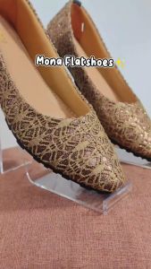 Hellona Mona Flatshoes Sepatu Wanita Cantik Elegan Motif Brukat Sol Karet