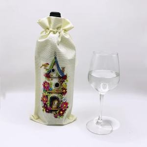 other | 1 Piece Diamond Painting set wine bag Christmas pattern linen Material suitable for table Decoration or Christmas gifts