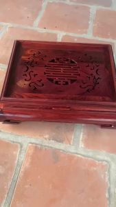 Bàn Trà Phòng Khách Để Bàn Gỗ Cẩm Cỡ 47x37 Cao 15cm