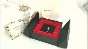 16 Flower Rose Double Door Jewelry Gift Box (15.6*15.2*5.4cm)