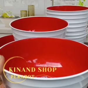 12 PCS Mangkuk ramen ulir ala japan merah putih baru tebal tahan panas