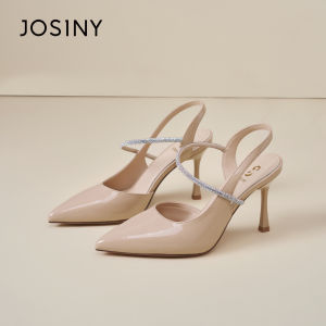 Josiny | Pointed Toe Nude Lace Hollow High Heel Pumps
