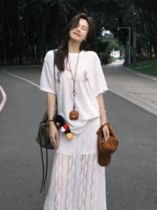 YUEZHONGWEI | Áo thun tay ngắn in hình người Mỹ cổ điển màu trắng mùa hè thiết kế rộng rãi thoải mái thoáng khí cho nữ