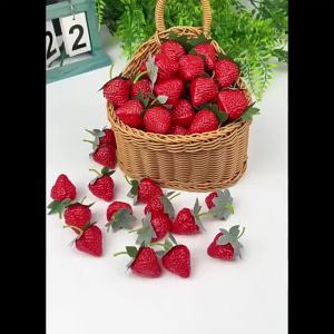 10/20Pcs Artificial Strawberries Fake Fruit for Home Party Decor Photography Prop Holiday Decor for Halloween Day Celebration