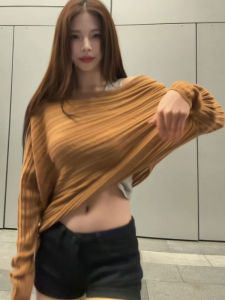CHANGTONG | Asymmetrical Off-Shoulder Stylish Sweater