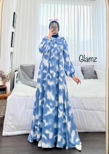 Zahira1808 Gamis Azhari 8 Dress Bahan Sakura Marble Print: Gamis Syari Murah Trendi