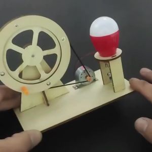 Mainan Generator Kayu Mainan Edukasi Anak Wooden Bulb Generator Assembled Toys Mainan Kincir