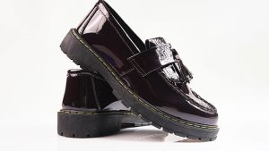 Korean Fashion Mens Leather Shoes Tassel Red Loafers Casual Shoes Low-top Waterproof Leather Shoes Size:39-45