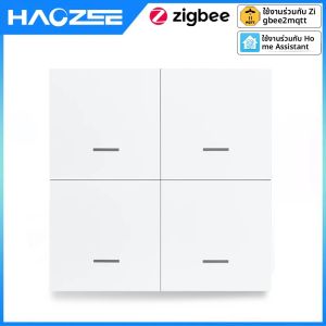 สมาร์ท ZigBee สวิทช์ 4 GANG สถานการณ์ 12 ฉากสวิทช์ปุ่ม Controller สนับสนุน DeCONZ Zigbee2mqtt Home Assistant