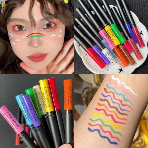 Waterproof Long-lasting Ultra-fine Colored Eyeliner Pen for Stage Performance Face Painting Yellow Red White Multicolor