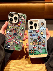 Marios Cartoon Style Laser Engraving Phone Case for Apple 17 16 pro Max 15 pro Frosted 13 Trendy 12 New Model 11 Male 14 Female Xsmax XR Anti-Fall 7/8 plus
