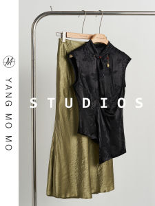 New Chinese Style National Trend Retro Song Jin Pleated Cheongsam Shirt Half Skirt Set Summer Wear for Women Hanfu Ensemble