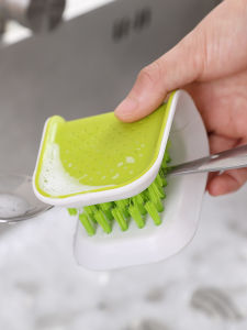 Kitchen Utensil Cleaning Brush - Multi-Functional Home Use Plastic Soft Bristle for Chopsticks Knives Forks Stain Removal Tool