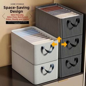 Large Capacity Clothing Storage Box Oxford Cloth Pants Wardrobe Organizer Home Use Dormitory Storage Box Clothes Basket