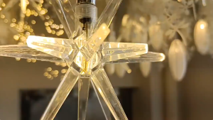 10PCS Wedding Ceiling Decoration Lamp Sea Urchin Chandelier Crystal Luminous Transparent Bird Warm Light Wedding Scene Layout Props