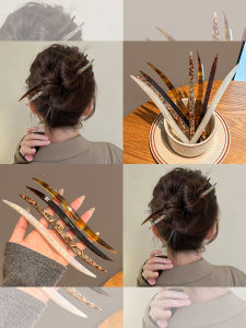 New Chinese Style Acetate Hairpin Womens Elegant Sense Bun Hair Styling Tool Thickened Hairpin Headwear Ancient Style Hairpin