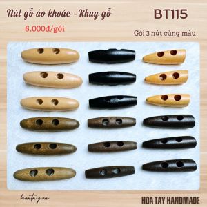 Nút Gỗ Áo Khoác BT115 - Khuy Gỗ To Bản