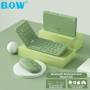 B.O.W | Foldable Wireless Bluetooth Keyboard and Mouse Set Compact Quiet With Number Keys