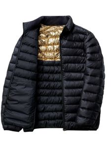 เสื้อแจ็คเก็ตผ้าฝ้ายหนาสำหรับผู้ชาย อบอุ่น น้ำหนักเบา ทรงหลวม แขนยาว ปกติ ฤดูใบไม้ร่วง/ฤดูหนาว เสื้อผ้าผู้ชาย