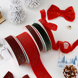 Ruy Băng Nhung Đỏ Thủ Công Cho Lễ Kỷ Niệm Năm Mới Và Lễ Cưới Ruy Băng Nhung Vàng Lấp Lánh Cho Lễ Giáng Sinh