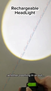 Rechargeable Headlamp with Zoom Lens Super Bright LED USB Headlight Waterproof for Outdoor Use