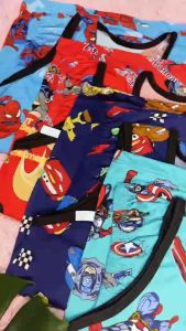 3 PCS KIDS SANDO SHORT TERNO FOR BOYS ASSORTED COLORS AND DESIGNS ONLY