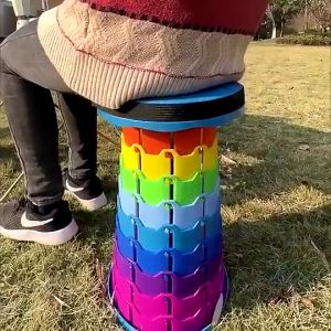 Colorful Adjustable & Retractable Folding Stool for Indoor & Outdoor Use