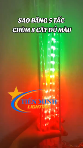 LED SAO BĂNG CHÙM 8 CÂY 5 TẤC ÁNH SÁNG TRẮNG - VÀNG - ĐỦ MÀU