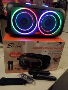 multimedia sound system speaker karaoke super bass speaker with 2 wireless microphone 18000watt  pmpo