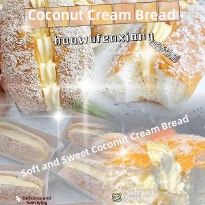 Coconut Cream Filling Freshly Made Bread