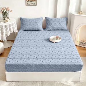 2026 New Style Rabbit Fleece Fitted Bedsheet Cadar Queen Single Sarung Bantal Mattress Protector 床单