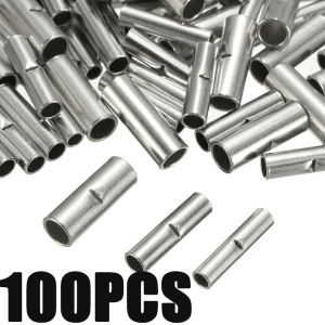 100Pcs Aluminium Material Uninsulated Terminal 0.5mm2-6.0mm2 Bootlace Ferrules Cord End Electrical Cable Crimp Connector