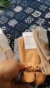 N52 kaos kaki jempol wanita dewasa model ruffle bahan katun lembut warna polos tinggi bawah betis keren model baru