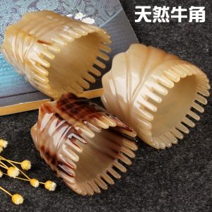 Natural Cow Horn Comb Pure Massage Shampoo Scalp Scrubbing Head Meridian Wide Tooth Anti-Loss Special Long Hair Comb