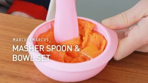MARCUS & MARCUS ชุดบดอาหารเด็ก Masher Spoon & Bowl Set วัสดุซิลิโคนฟู้ดเกรด ปลอดภัย