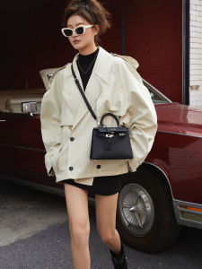 Oushangdian Genuine Leather Womens Bag Fancy Mini 22 Silver Buckle Kelly Handbag 2024 New Arrival Fashion Crossbody Shoulder