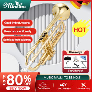 Minsine Standard Bb Trumpet Brass Material Nickle Plated Wind Instrument with Mouthpiece Carry Bag Gloves Cleaning Cloth