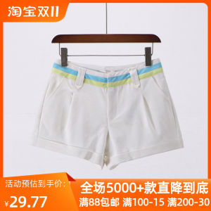 Casual Princess Style Pleated Elastic Holiday Shorts Womens Summer Fashion Brand Discount No Brand Natural Waist Other Material