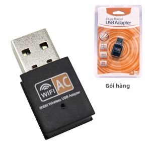 Bộ Chuyển Đổi USB WiFi Băng Tần Kép 600Mbps AC600 Có Ăng-ten 2.4GHz 5GHz Mini Máy Tính Mạng Card Thu Cho PC 802.11b/n/g/ac