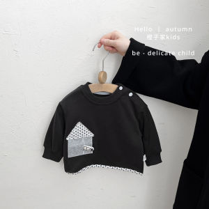 Korean Style Baby Boy Spring Autumn Outfit Cartoon Print Top And Pants Set Fashionable Toddler Clothing Baby Clothes Set