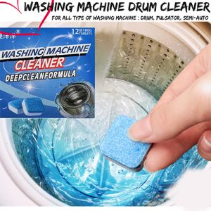 【12pcs/box】Washing Machine Cleaning Tablets Washing Machine Cleaner Tank Cleaner Cube deep clean Laundry Washer Lint Filter Bag Washer Effervescent Tablets Cuci Mesin Basuh 洗衣机清洁泡腾片